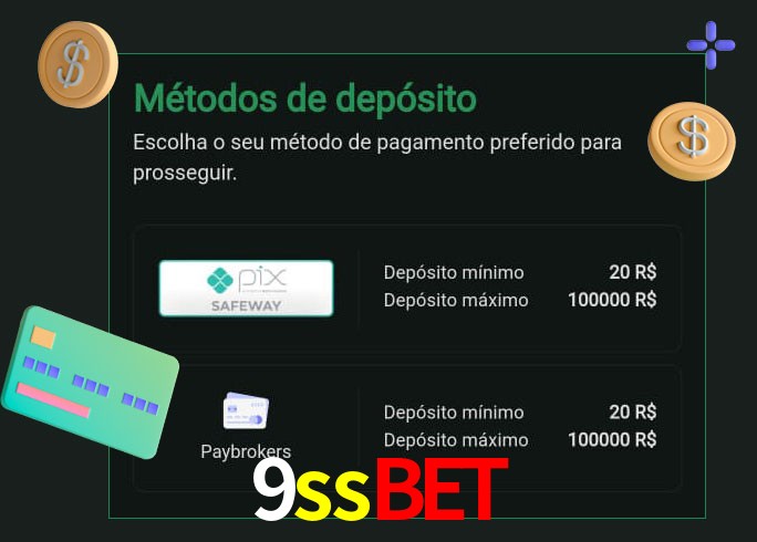 O cassino 9ssbet oferece uma grande variedade de métodos de pagamento